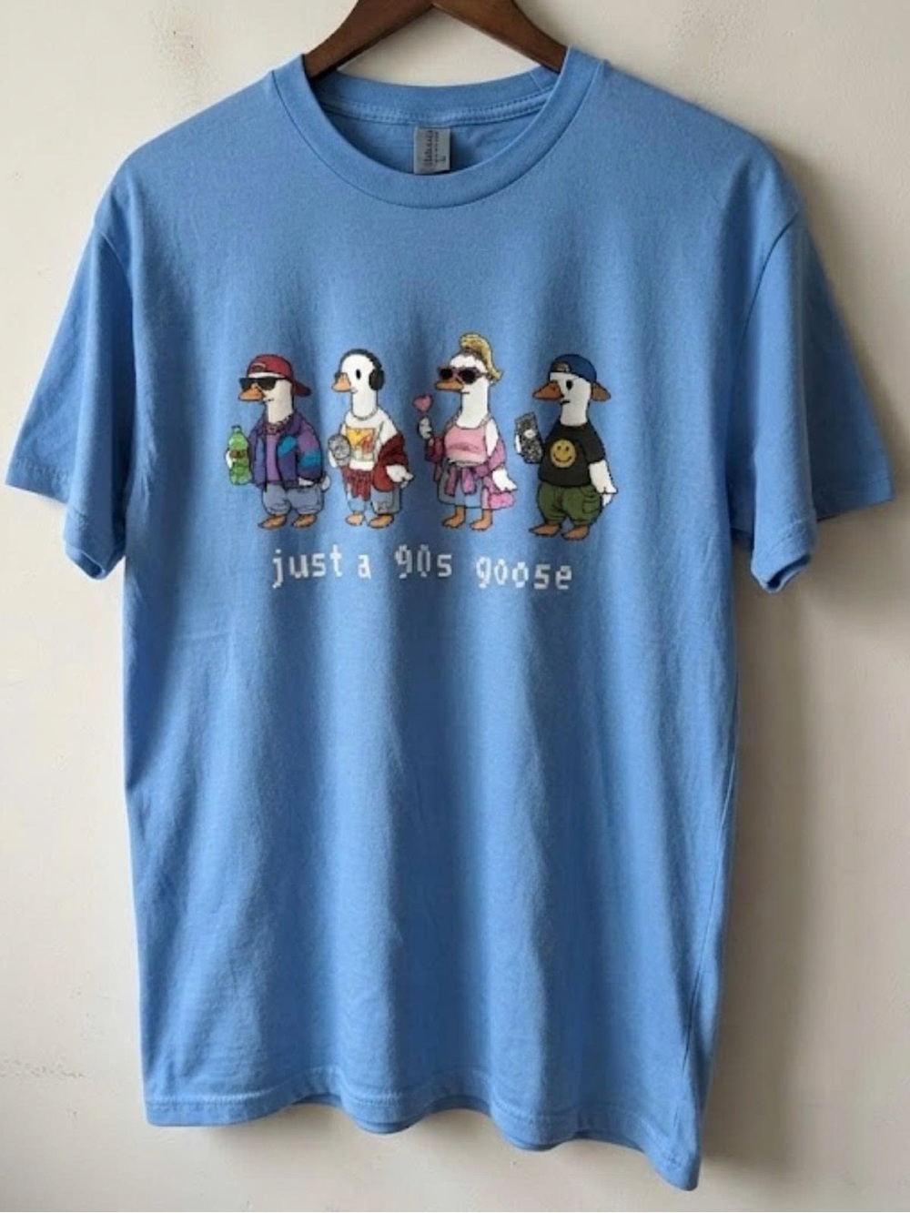 Gildan Light Blue 'Just a 90s Goose' Graphic Tee | Unisex Shirt